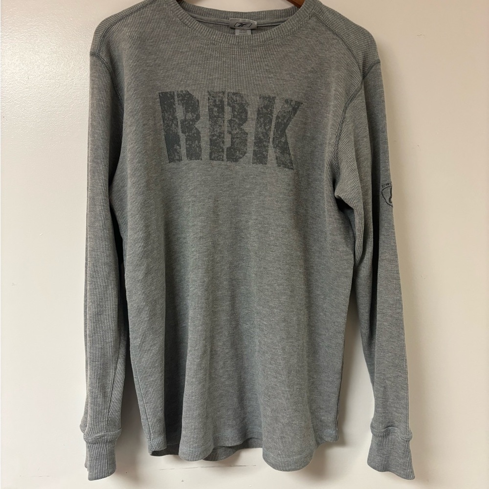 Vintage Y2K Reebok Gray Long Sleeve Men's shirt size large